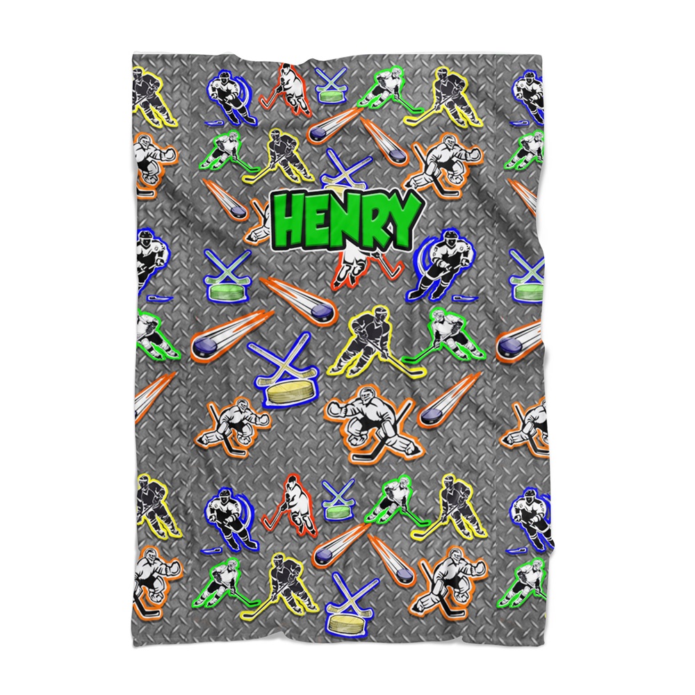 PENELOPE WILDBERRY PERSONALIZED BLANKET-HOCKEY ON METAL